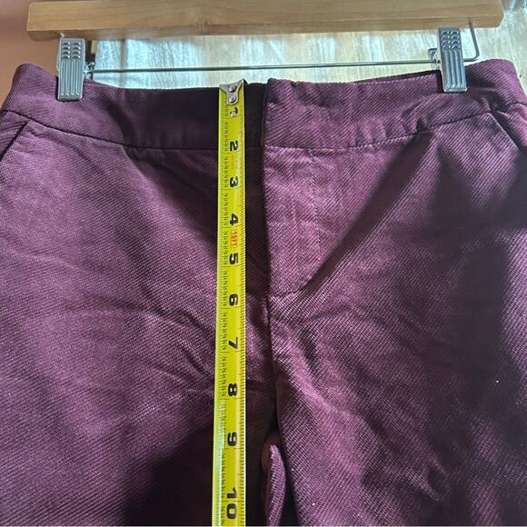 Kut from the Kloth Burgundy Plum Corduroy Cropped Trouser Pants NWT Size 2P - Picture 7 of 8